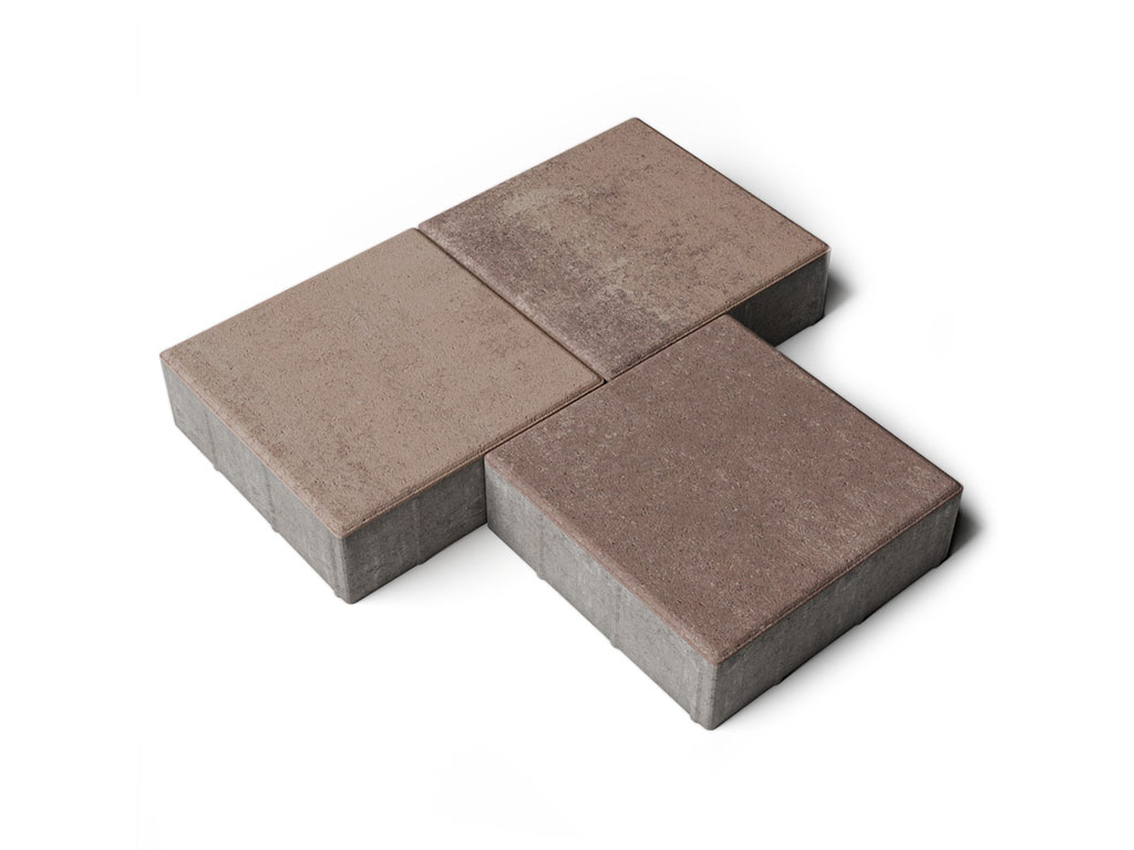 Плитка тротуарная Квадрат Б.1.К.10 листопад гладкий хаски, 300*300*100 мм 