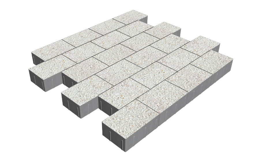 Плитка тротуарная SteinRus Бельпассо Медио Б.10(Б).П.8, Backwash, Доломит, 225*150*80 мм