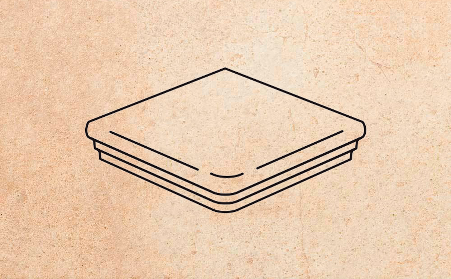 Клинкерная угловая ступень флорентинер Stroeher Keraplatte Aera 722 paglio, 345x345x12 мм