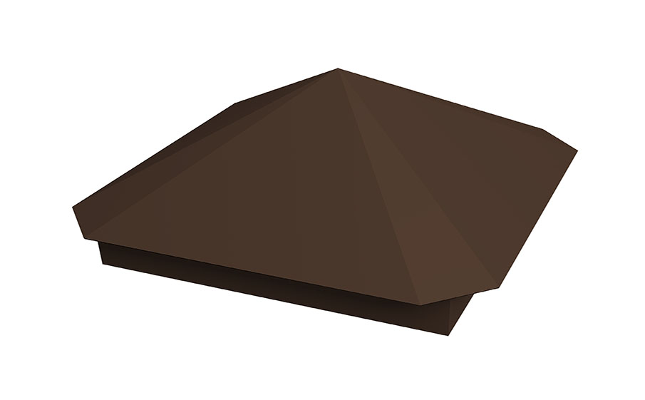Колпак на столб Grand Line Пирамида 355*355 мм 0,5 Satin с пленкой RAL 8017