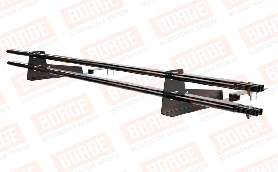 Снегозадержатель трубчатый Borge для кровли из композитной черепицы оцинкованный RAL 9005, 1,5 м