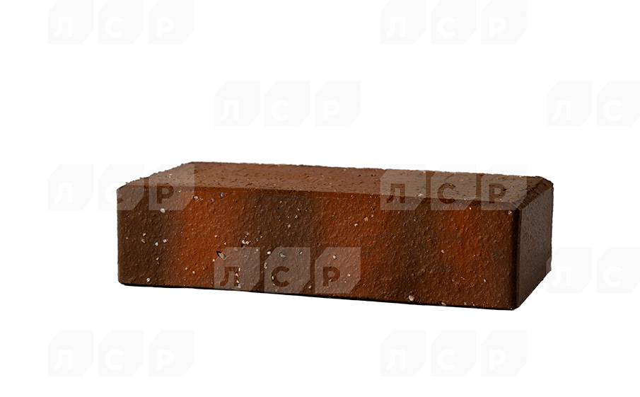 Тротуарная клинкерная брусчатка ЛСР Глазго темно-красный флэшинг, 200*100*50 мм