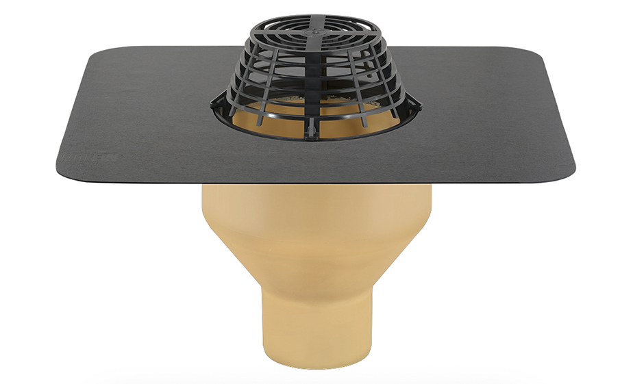 Воронка кровельная вертикальная Sita, SitaStandard, DN 200, битумный фартук