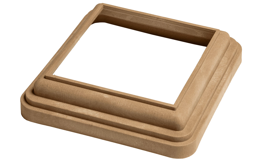 Нижний кант столба CM Рэлинг (CM Railing) Тик (Teak), 160*160 мм