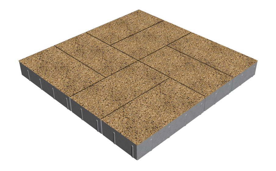 Плитка тротуарная SteinRus Грас Б.4.П.8, Backwash, Истра, 400*200*80 мм
