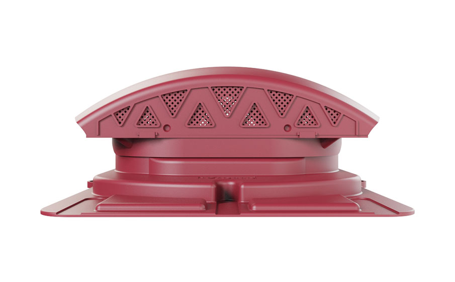 Вентилятор подкровельный Viotto с универсальным проходным элементом, RAL 3005 красный