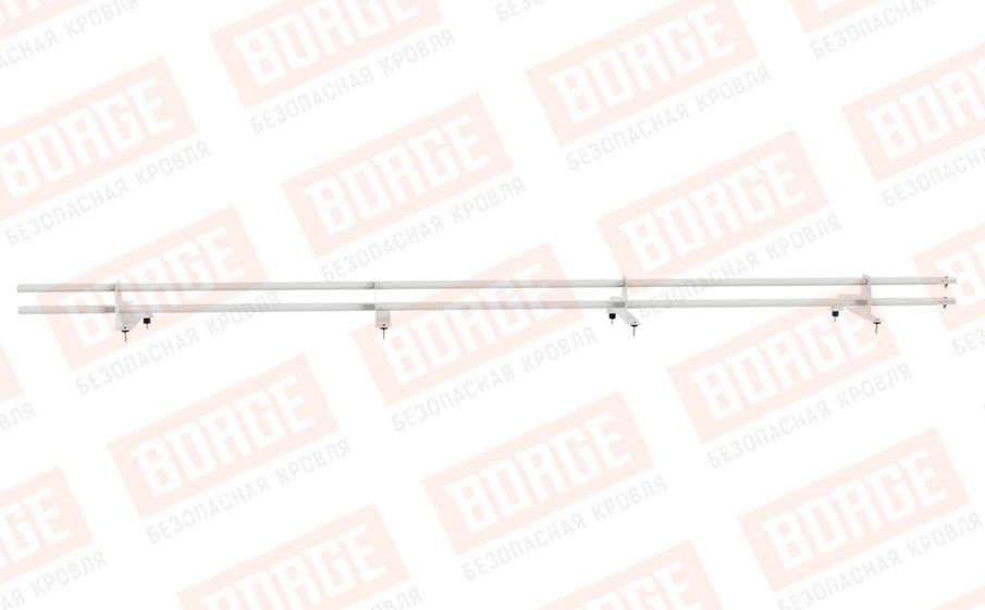 Снегозадержатель трубчатый Borge для металлочерепицы с высокой ступенькой 400 мм оцинкованный RAL 9003, 3 м