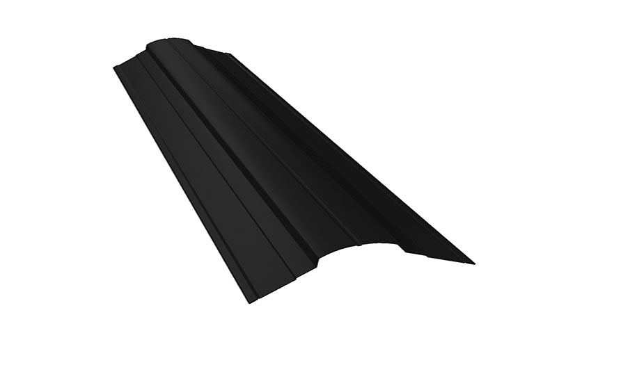 Планка конька фигурного 70*70 мм Grand Line PurPro Matt RAL 9005, 2 м
