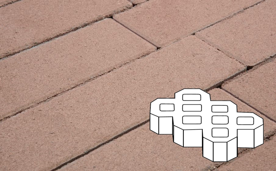 Плитка тротуарная Готика Profi, Экопарковка Б.6.ГР.10, коричневый, частичный прокрас, б/ц, 600*400*100 мм