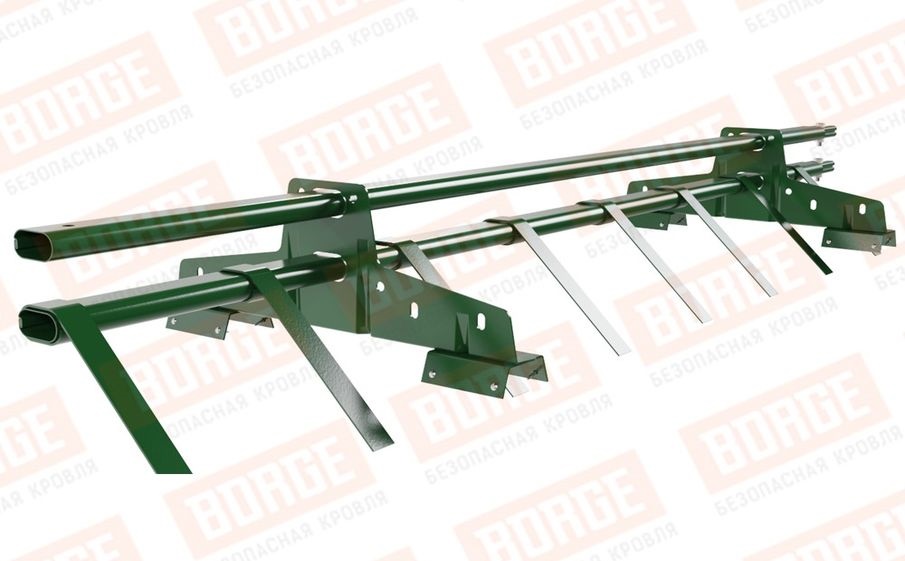 Снегозадержатель трубчатый Borge для профнастила H-60, H-75 оцинкованный RAL 6002, 1,5 м