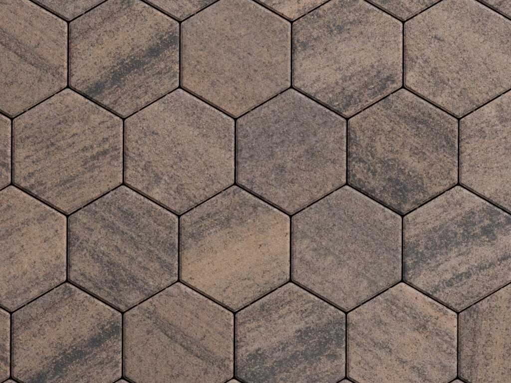 Плитка тротуарная Соты Б.3.Ш.8 листопад гладкий песок черный, 115*115*115*115*115*115*80 мм