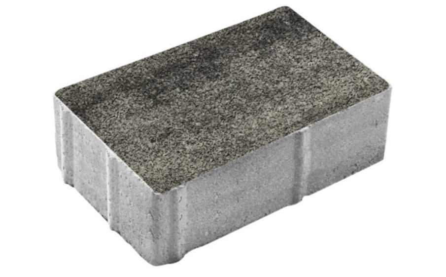 Плитка тротуарная Прямоугольник Б.1.П.8 листопад гранит антрацит, 300*200*80 мм