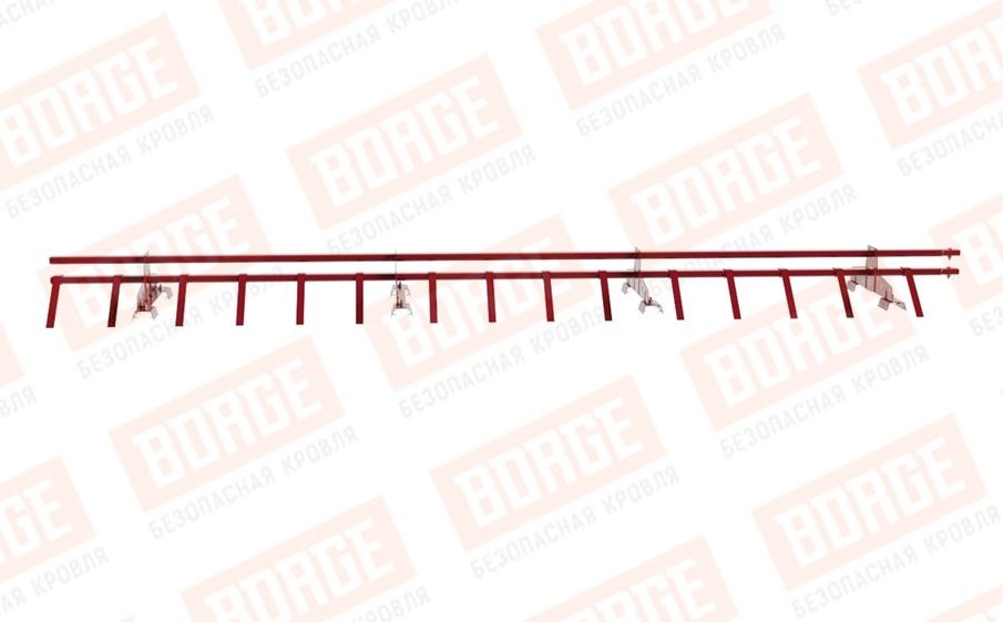 Снегозадержатель трубчатый Borge для профнастила H-60, H-75 оцинкованный RAL 3003, 3 м