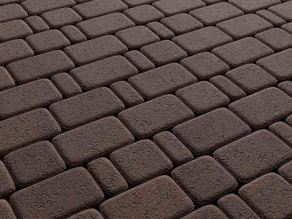 Плитка тротуарная Классико Б.4.КО.6 гранит коричневый, комплект 3 шт, толщина 60 мм