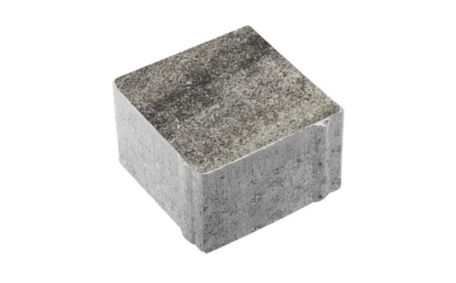 Плитка тротуарная Квадрат Б.3.К.6 листопад гладкий антрацит, 100*100*60 мм