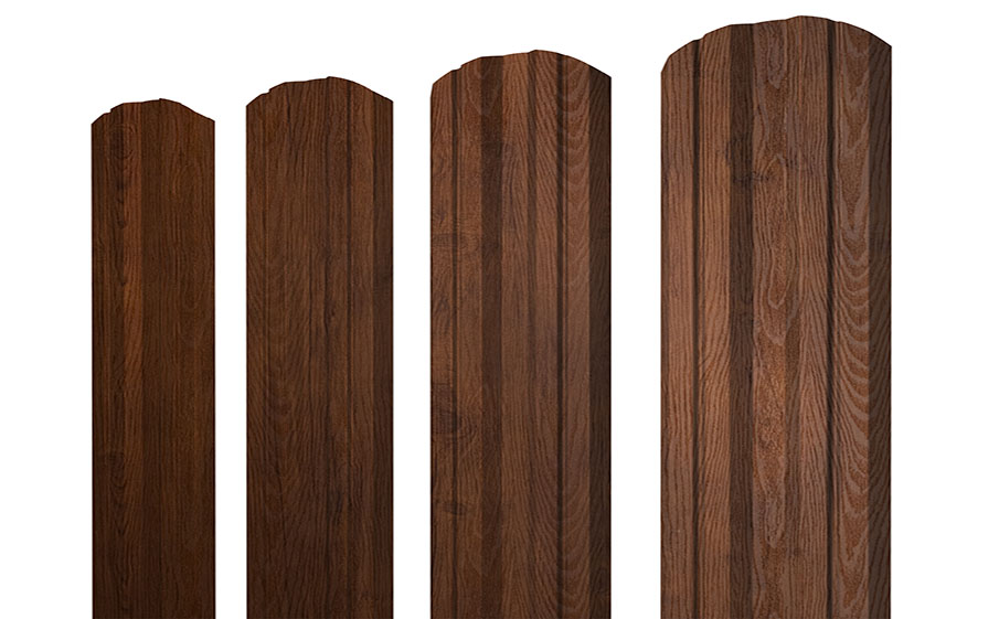 Штакетник Twin фигурный 0,4 Print Premium Golden Wood Fresh TwinColor