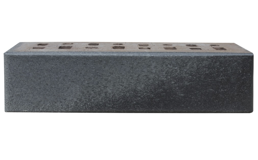 Кирпич клинкерный ЛСР Берген черно-серебристый гладкий, 250*85*65 мм