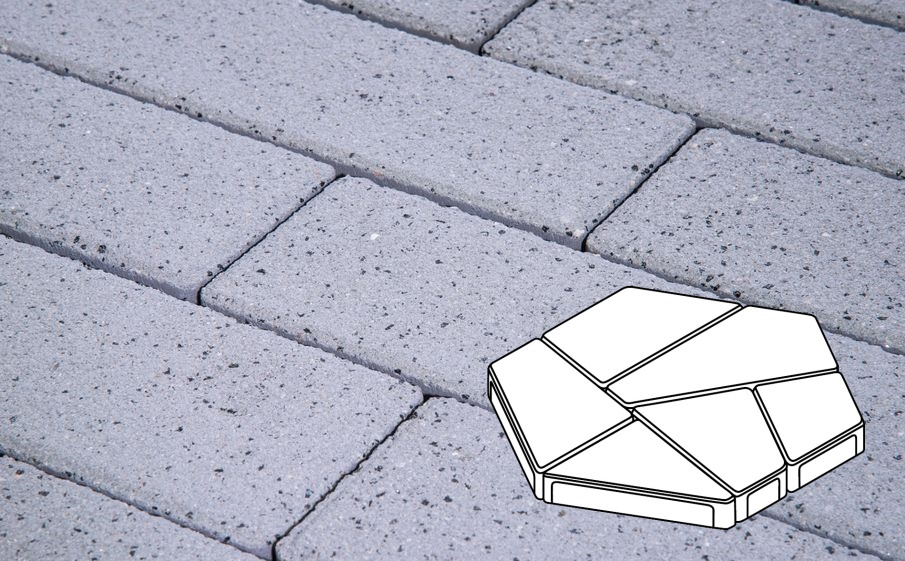 Плитка тротуарная Готика Granite FERRO, Полигональ Б.8.Фсм.8, Цветок Урала, 893*780*80 мм