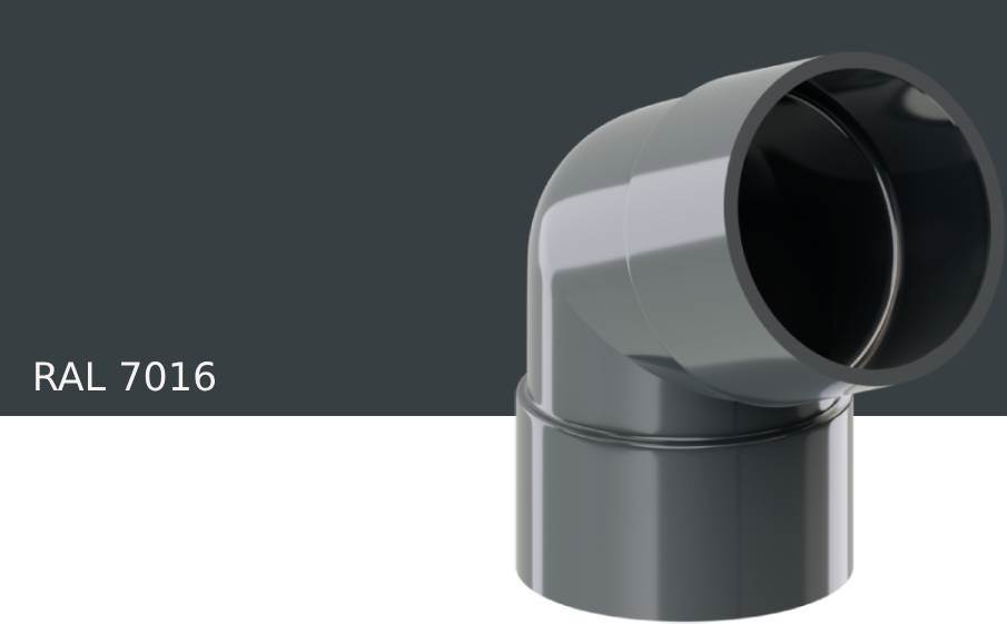 Колено 67 градусов KROP PVC для системы D 75/63 мм, RAL 7016