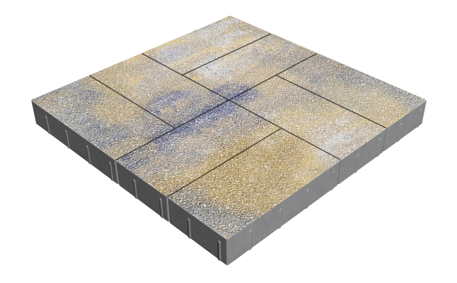 Плитка тротуарная SteinRus Грас Б.4.П.8, Antico, Сиена, 400*200*80 мм