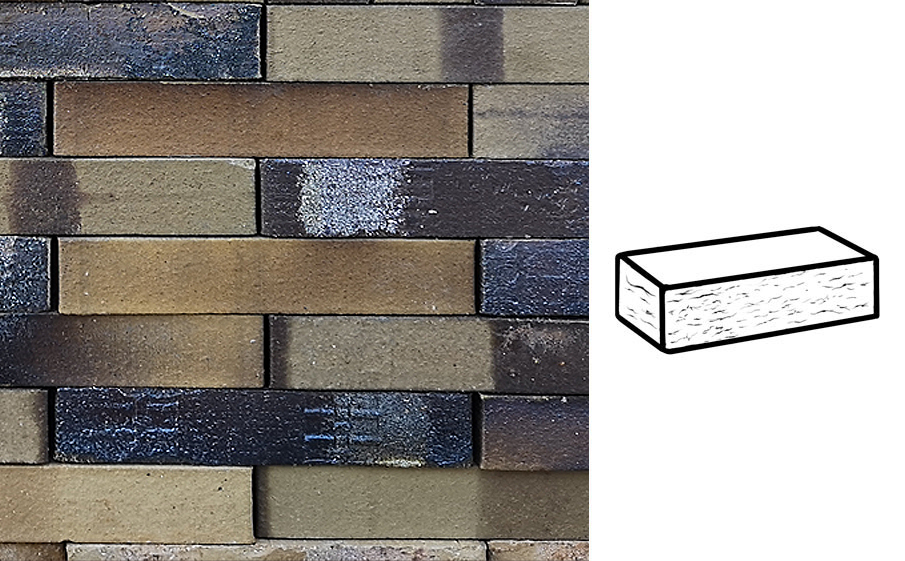 Кирпич клинкерный Muhr 34 KS Grau nuanciert Kohle Spezial рустик, 290*90*40 мм