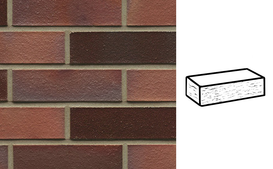 Кирпич клинкерный Muhr 04 EG Rotbraun-bunt Edelglanz рустик, 240*55*71 мм