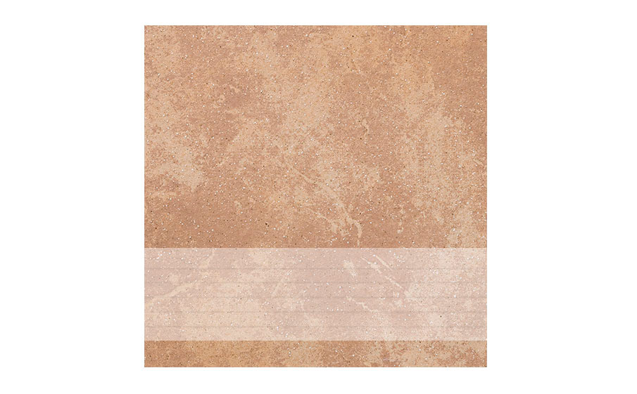 Клинкерная ступень с насечками Stroeher Keraplatte Roccia 835 sandos 300x294x10 мм