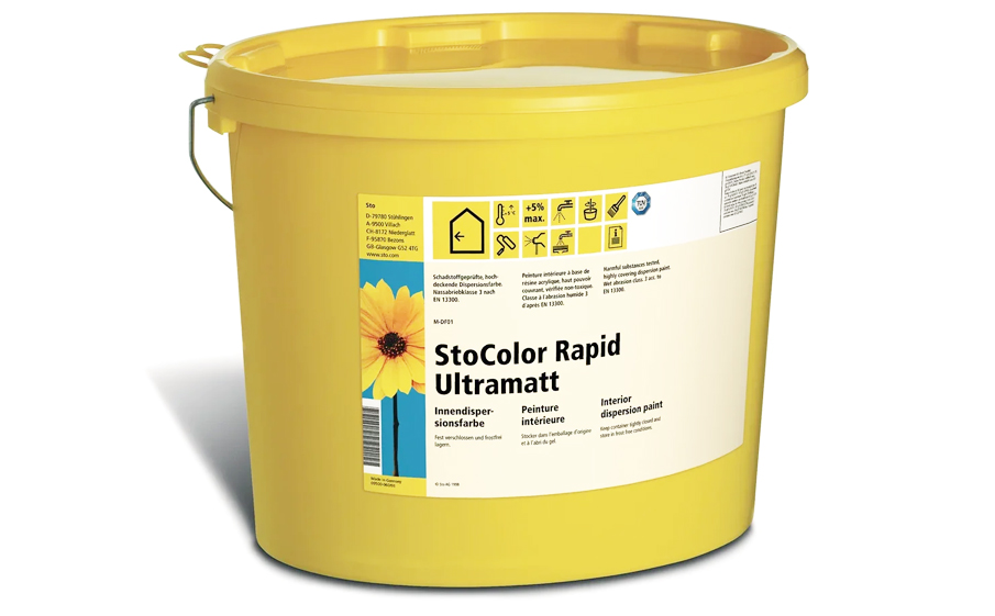 Интерьерная глубокоматовая краска StoColor Rapid Ultramatt weiss, белая, 10 л