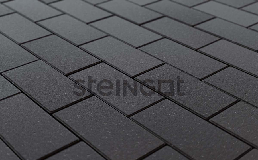 Плитка тротуарная Steingot Моноцвет, Прямоугольник, фаска 1,5*1,5, черный, 200*100*60 мм