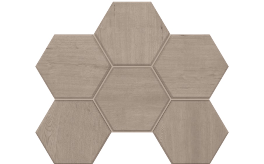 Мозаика Hexagon Estima Classic Wood CW01, неполированный 285*250 мм