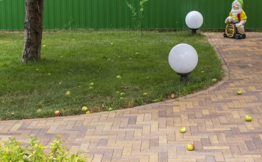 Плитка тротуарная Паркет Б.9.Псм.8 листопад гранит клинкер, комплект 4 шт, толщина 80 мм