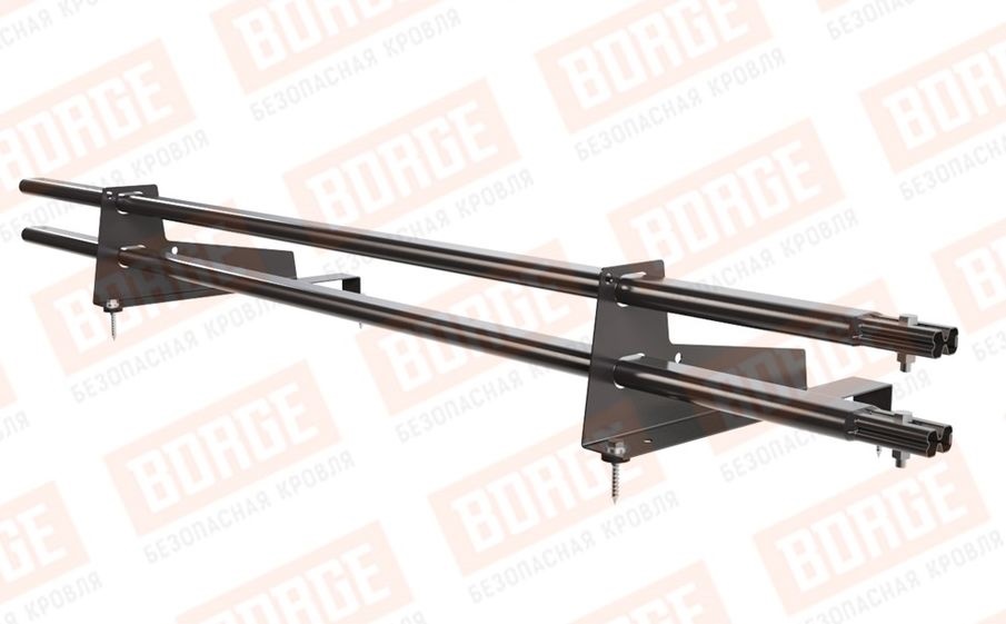 Снегозадержатель трубчатый Borge для металлочерепицы с высокой ступенькой 400 мм оцинкованный RAL 8019, 1,5 м