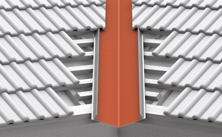 Желобок ендовы одностронний Braas, красный, 1450*500 мм