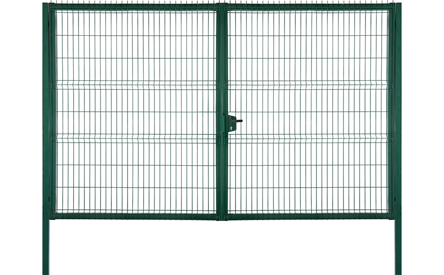 Распашные ворота Grand Line Profi Lock, RAL 6005, 2030*4000 мм