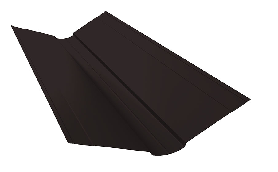 Планка ендовы верхней фигурной 150*150 мм Grand Line Satin Matt TX RAL 9005, 2 м