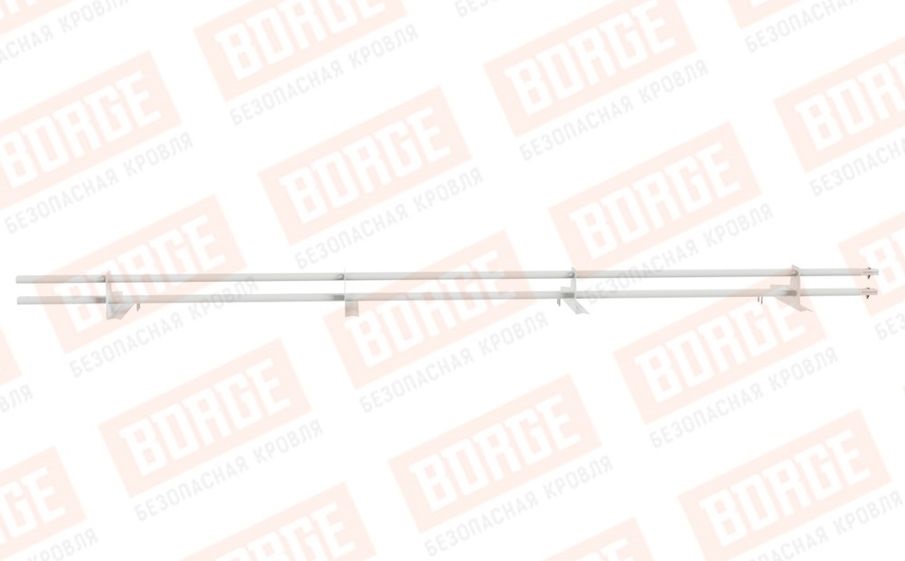 Снегозадержатель трубчатый Borge для черепичной кровли оцинкованный RAL 9003, 3 м