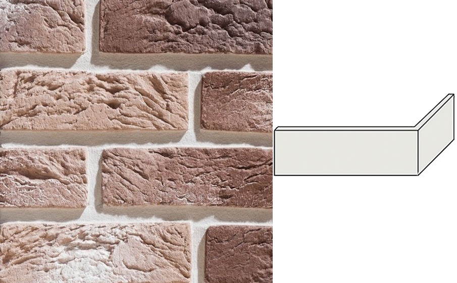 Декоративный кирпич Leonardo Stone угловой элемент Сен-Жермен 185/90*50*14 мм 333