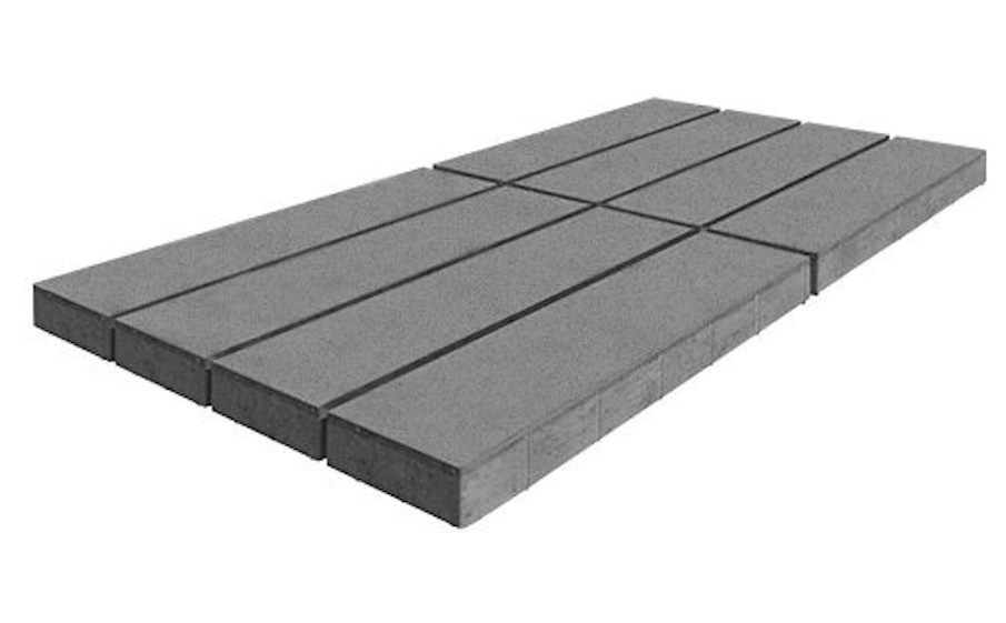 Плитка тротуарная SteinRus, Гранада Б.7.П.8 Native, серый, 600*200*80 мм