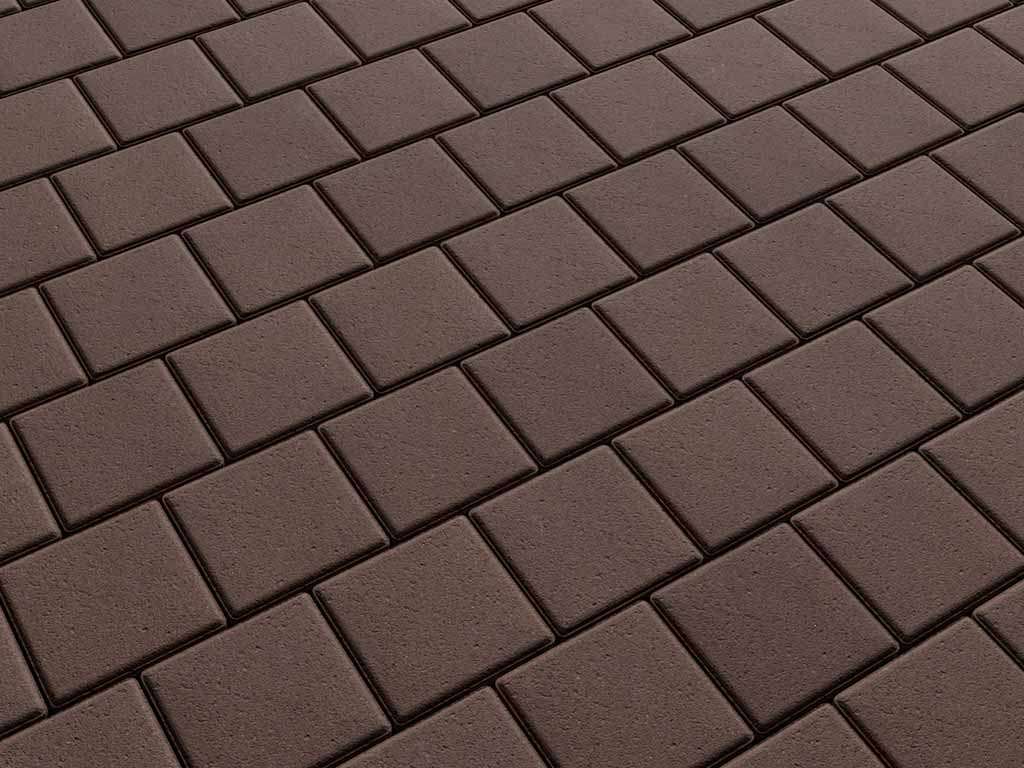 Плитка тротуарная Квадрат Б.3.К.6 стандарт гладкий коричневый, 100*100*60 мм 