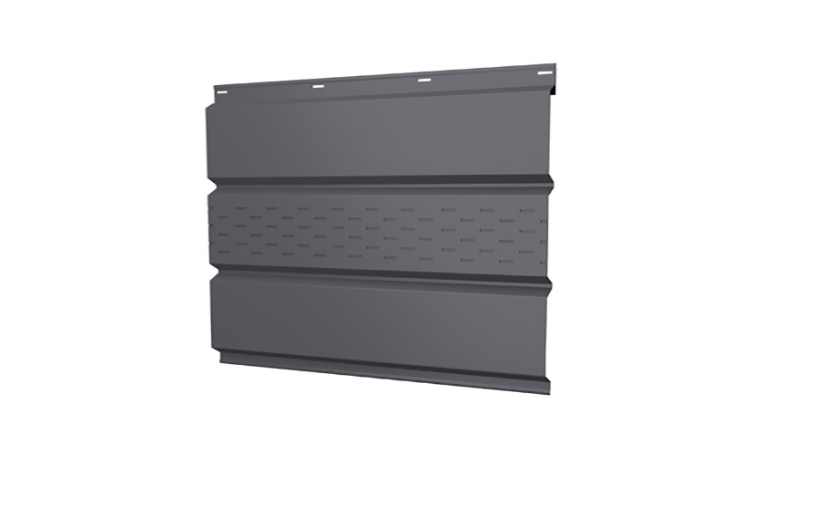 Софит металлический Grand Line с центральной перфорацией, сталь 0,5 мм Satin, RAL 7004 сигнальный серый