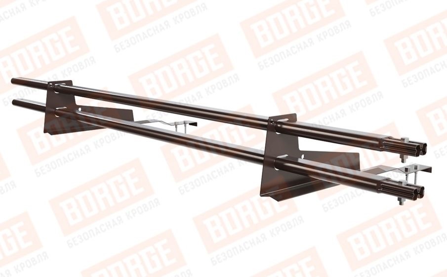 Снегозадержатель трубчатый Borge для черепичной кровли оцинкованный RAL 8017, 1,5 м