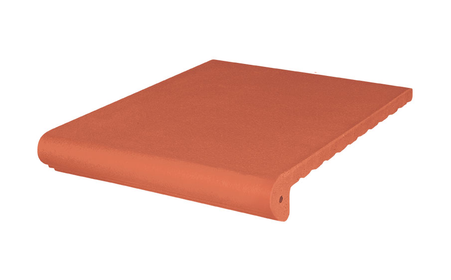 Клинкерная ступень античная гладкая King Klinker 01 Ruby red, 330*245*16 мм