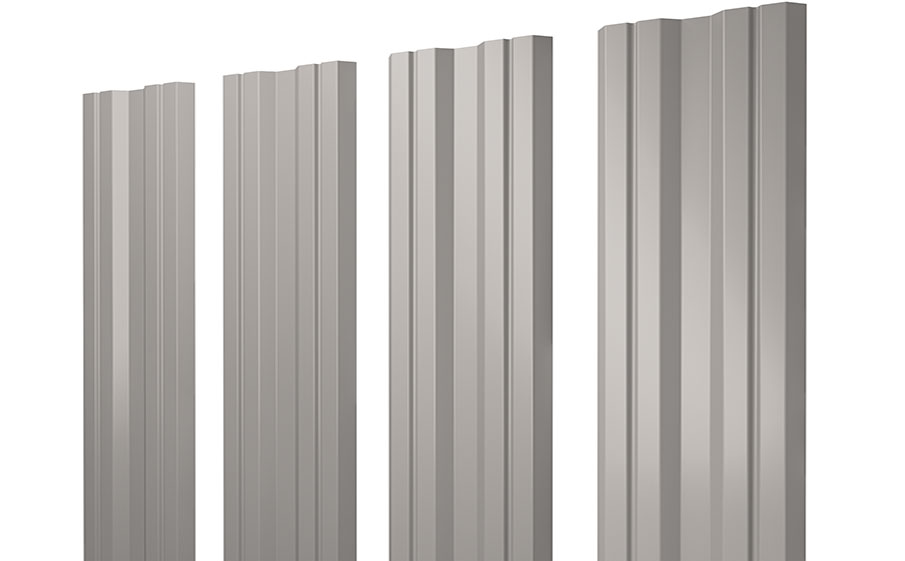 Штакетник Twin 0,5 GreenCoat Pural BT Matt RR 21 светло-серый