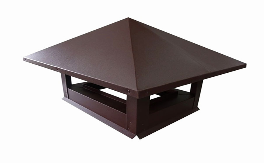 Дымник на трубу Grand Line 520*390 мм 0,5 Quarzit lite с пленкой RAL 8017 шоколад