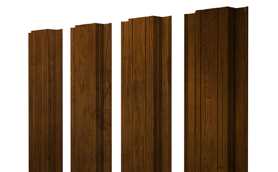 Штакетник Прямоугольный 0,45 Print Double Elite Golden Wood