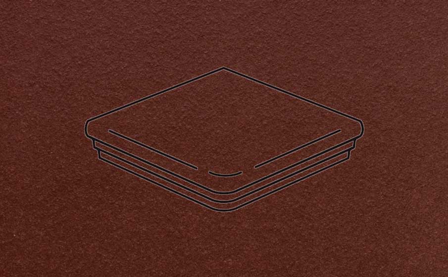 Клинкерная угловая ступень флорентинер Stroeher Keraplatte Duro 825 sherry, 345х345х12 мм