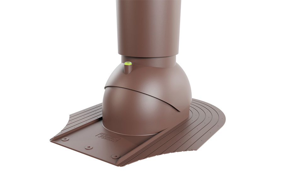 Роторная вентиляция Viotto для мягкой кровли при монтаже d=110 мм утепленная, RAL 8017 коричневый