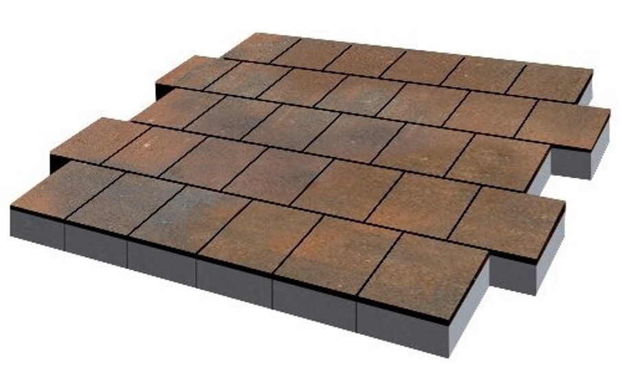 Плитка тротуарная SteinRus Валенсия Б.3.К.8, гладкая, ColorMix Штайнрус, 300*300*80 мм