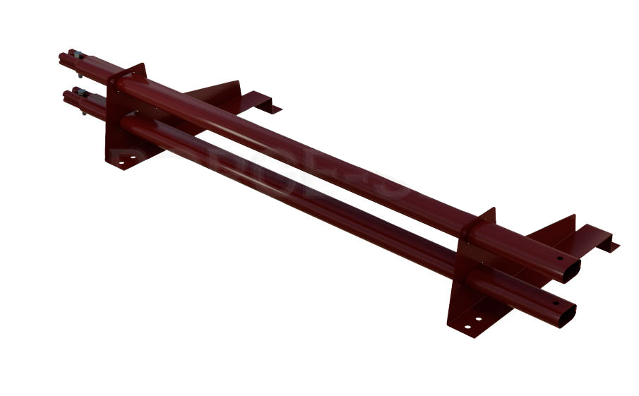 Комплект трубчатого снегозадержания Borge 1,5 м для металлочерепицы с высокой ступенькой 350 мм, кирпично-красный