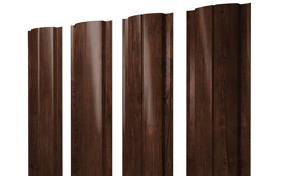 Штакетник Полукруглый Slim Print Premium  Cherry Wood